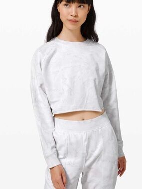 lululemon athletica Marble Tie-Dye Cropped Sweatshirt - Pale Blue & Soft Yellow